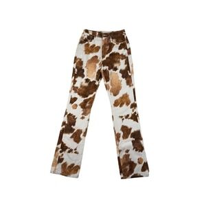 Revolve WeWoreWhat Size 27 Cowhide Pattern Baby Boot Cut Jeans